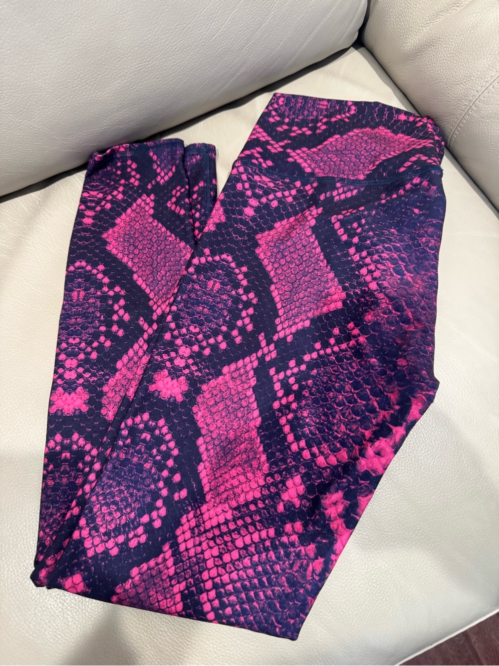 Niyama Sol Pink and Dark Navy Snake-Print Leggings